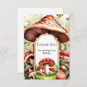Pastel Boho Mushroom Birthday Dankeskarte (Vorne/Hinten)