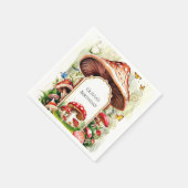 Pastel Boho Mushroom Birthday Serviette (Ecke)