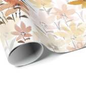 Pastel Boho Mustard Yellow Wildblumen Geschenkpapier (Rolleneckpunkt)