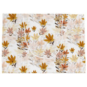 Pastel Boho Mustard Yellow Wildblumen Große Geschenktüte (Rückseite)