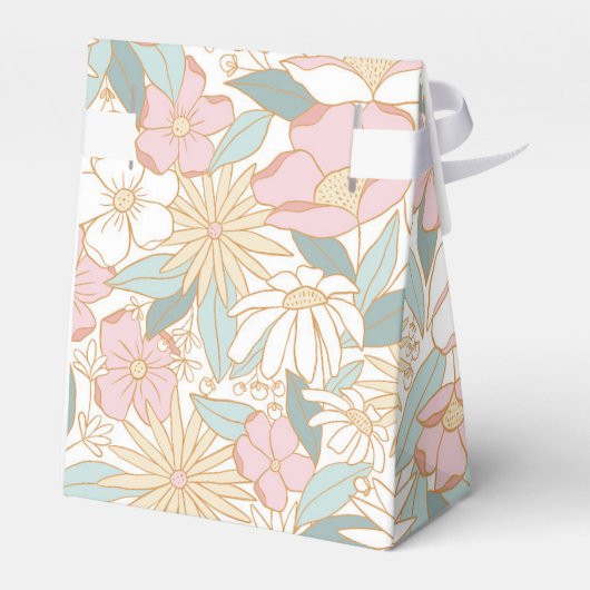 Pastel Boho Muster Brautparty Geschenkschachtel (Rückseite)