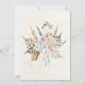 Pastel Boho Neutral Floral Elegantes Brautparty (Rückseite)