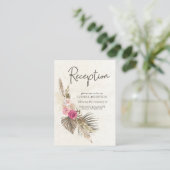Pastel Boho Neutral Floral Wedding Card Begleitkarte (Stehend Vorderseite)