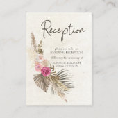 Pastel Boho Neutral Floral Wedding Card Begleitkarte (Vorderseite)