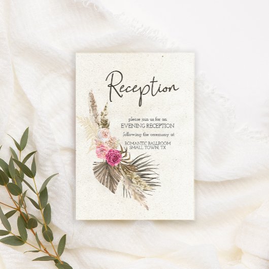 Pastel Boho Neutral Floral Wedding Card Begleitkarte