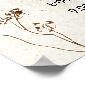 Pastel Boho Neutral Floral Wedding Plan Poster (Ecke)