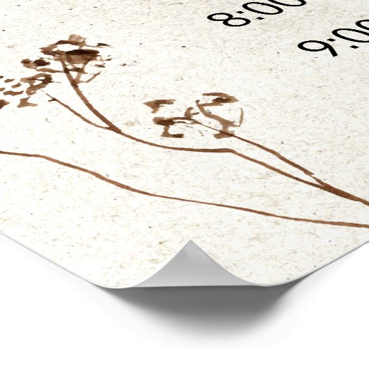 Pastel Boho Neutral Floral Wedding Plan Poster (Ecke)