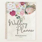Pastel Boho Neutral Floral Wedding Planner Planer (Vorderseite)
