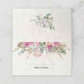 Pastel Boho Neutral Floral Wedding Platzkarte (Außenseite Aufgefaltet)