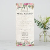 Pastel Boho Neutral Floral Wedding Program Programm (Stehend Vorderseite)
