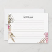Pastel Boho Neutral Floral Wedding Recipe Karte (Rückseite)