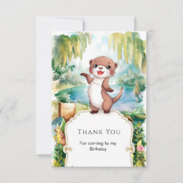 Pastel Boho Otter Birthday Dankeskarte