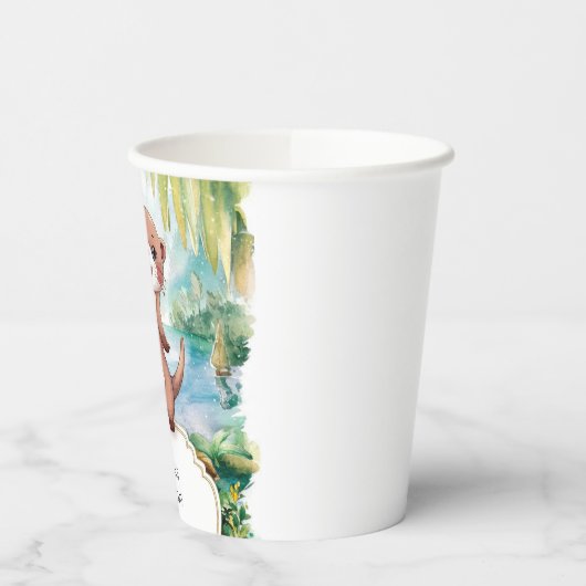 Pastel Boho Otter Birthday Pappbecher (Links)