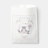 Pastel Boho Owl und Balloons Geburtstag Geschenktütchen (Vorderseite)