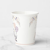 Pastel Boho Owl und Balloons Geburtstag Pappbecher (Links)