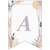 Pastel Boho Owl und Balloons Geburtstag Wimpelkette (Dritte Fahne)