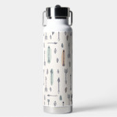 Pastel Boho Pfeile Feathers Name hinzufügen Trinkflasche (Vorderseite)