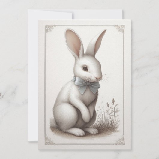 Pastel Boho Rabbit Einladung (Vorderseite)