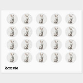 Pastel Boho Rabbit Runder Aufkleber (Blatt)