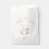 Pastel Boho Rabbit und Balloons Geburtstag Geschenktütchen (Vorderseite)