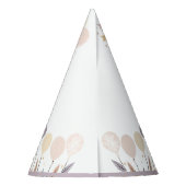 Pastel Boho Rabbit und Balloons Geburtstag Partyhütchen (Rückseite)