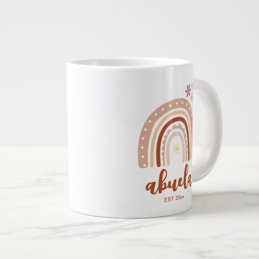 Pastel Boho Rainbow Abuela Taza de Café Establecid Jumbo-Tasse (Vorderseite Rechts)