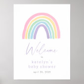 Pastel Boho Rainbow Baby Dusche Begrüßungszeichen Poster (Vorne)
