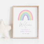 Pastel Boho Rainbow Baby Dusche Begrüßungszeichen Poster