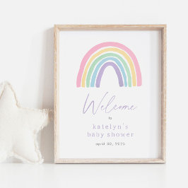Pastel Boho Rainbow Baby Dusche Begrüßungszeichen Poster