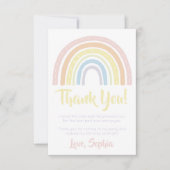 Pastel Boho Rainbow Birthday Dankeschön Karte (Vorderseite)