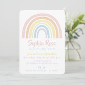 Pastel Boho Rainbow Einladung zum Geburtstag (Stehend Vorderseite)