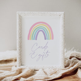 Pastel Boho Rainbow Kinderduschkarten und Geschenk Poster