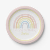 Pastel Boho Rainbow Pappteller (Vorderseite)
