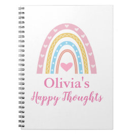 Pastel Boho Rainbow Personalisiert Girl Notizblock