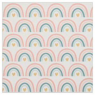 Pastel Boho Rainbows-Pinks, Blues, Goldgewebe Stoff