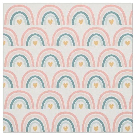 Pastel Boho Rainbows-Pinks, Blues, Goldgewebe Stoff (Muster)