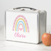 Pastel Boho Regenbogen und Herz Custom School Metall Brotdose (Beispiel)