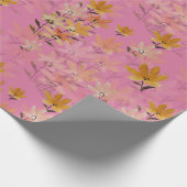 Pastel Boho Senard Pink Wildblumen Geschenkpapier (Ecke)