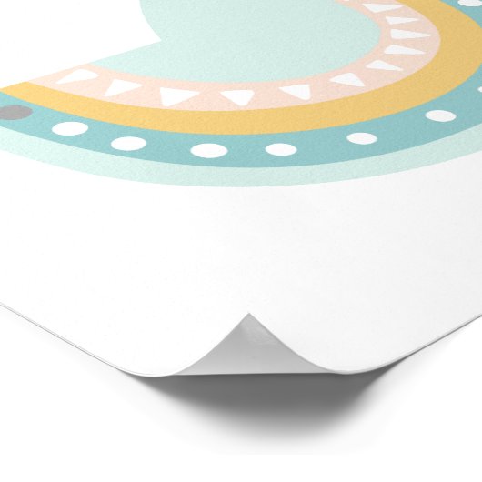 Pastel Boho Shark Poster (Ecke)