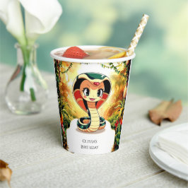 Pastel Boho Snake Birthday Pappbecher