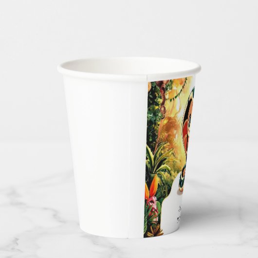 Pastel Boho Snake Birthday Pappbecher (Rechts)