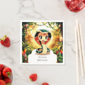 Pastel Boho Snake Birthday Serviette (Beispiel)