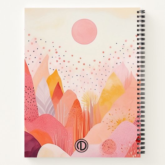 Pastel Boho Spiral Notebook - Custom Notizblock (Rückseite)