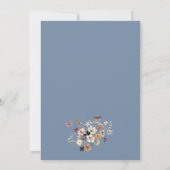 Pastel Boho Wildblume Rustic Periwinkle Wedding Einladung (Rückseite)
