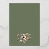 Pastel Boho Wildflower Rustic Sage Green Wedding Folieneinladung (Rückseite)
