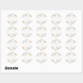 Pastel Boho Wildflower Wedding Runder Aufkleber (Blatt)