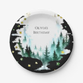 Pastel Boho Woodland Geburtstag Pappteller (Vorderseite)
