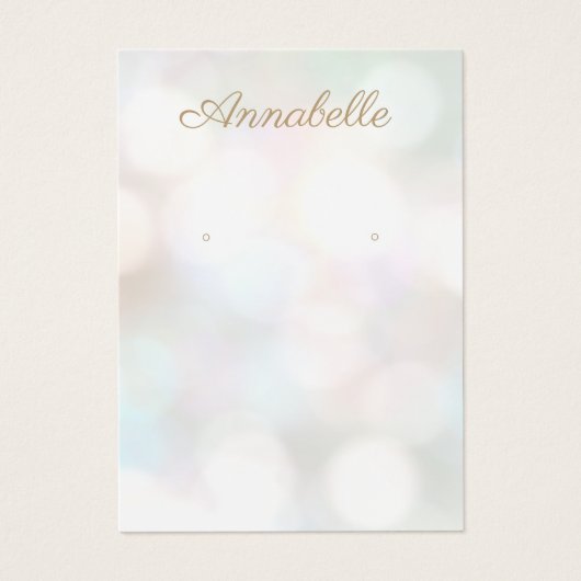 Pastel Bokeh Juwelier Earring Display Card (Vorderseite)