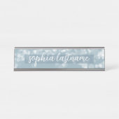 Pastel Bokeh Pattern with Handwritten Unterschrift Schreibtischnamensplakette (Vorderseite )