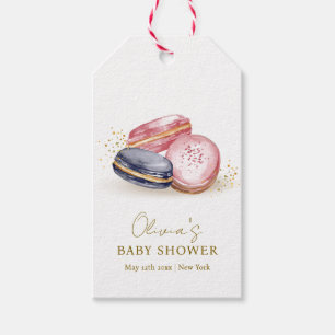 Pastel Bonjour Bébé French Macarons Babydusche Geschenkanhänger